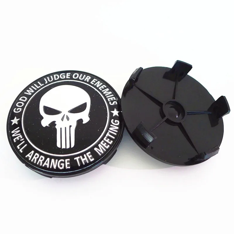 4pcs Car Wheel Center Hub Dust-proof Cap Cover Skull Badge Emblem Sticker 68mm 64mm 65mm car wheel hub covers