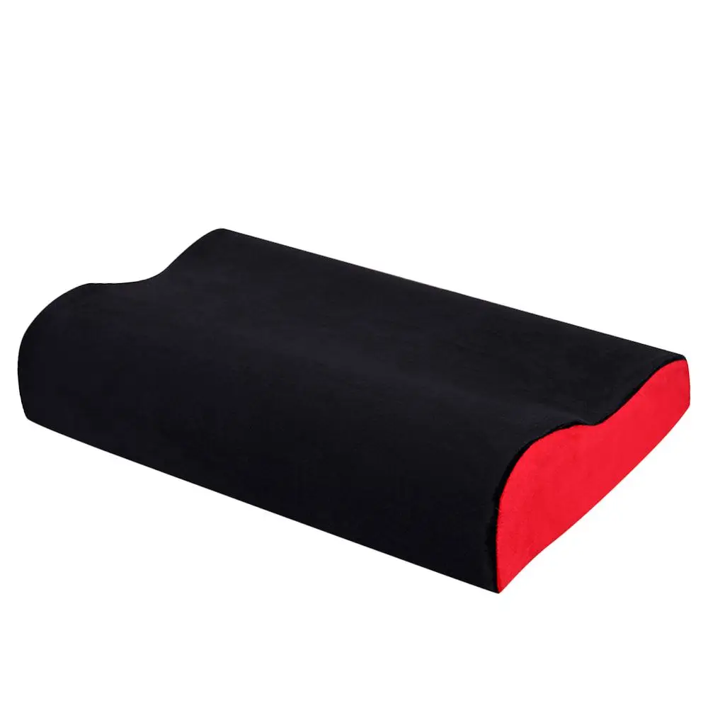 1/2 шт, 50x30 см, Ортопедическая подушка для шеи с эффектом памяти, подушка для сна из волокна с медленным отскоком, подушки для постельных принадлежностей, массажер для шейного отдела, забота о здоровье - Цвет: black red