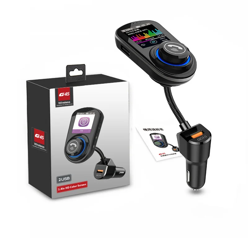 Fm-передатчик Bluetooth 5,0 Handsfree Car Kit Dual USB QC 3,0 быстрое зарядное устройство fm-модулятор без потерь Поддержка музыки TF карта u-диск