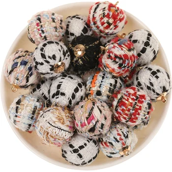 

Cordial Design Clearance 20*22MM 100Pcs Fabric Ball/Check Cloth/Gold Lines/Earring Making/DIY/Hand Made/Earring Findings