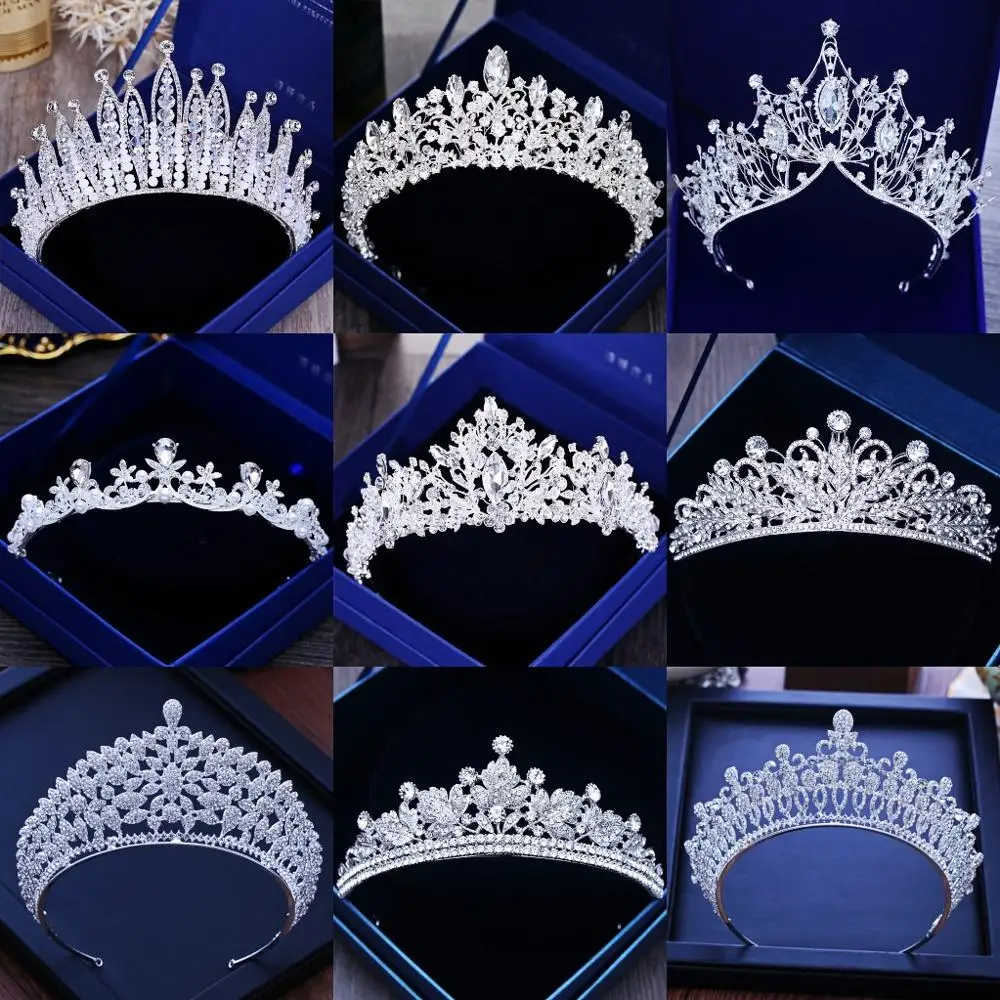 Разнообразные серебряные золотые кристаллические коронки диадема невесты Мода королева для свадьбы корона головные уборы, свадебные прически ювелирные изделия аксессуары
