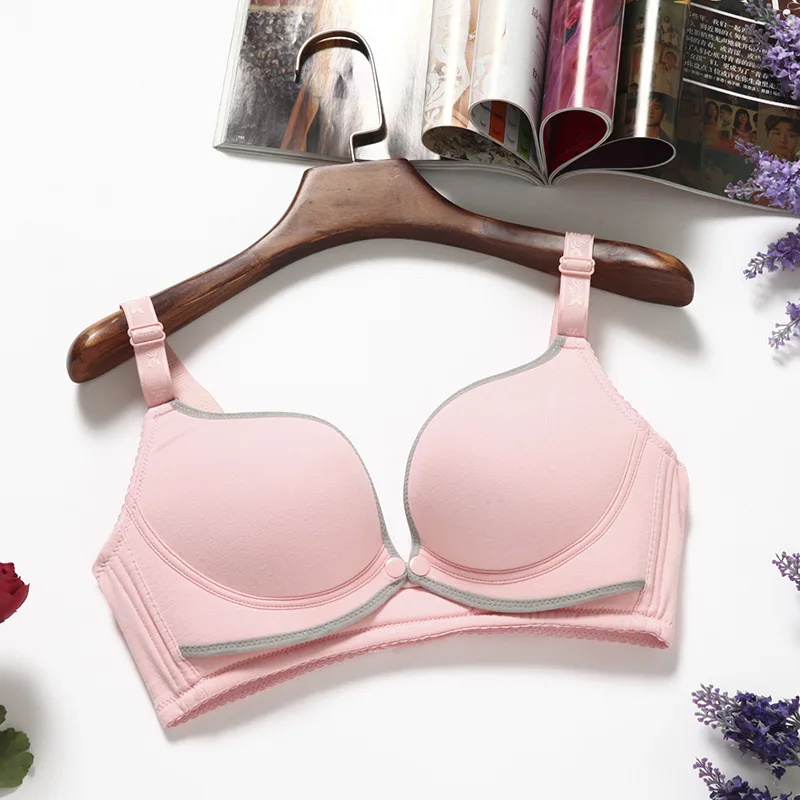 Розовый Nursing Bra soutien gorge allaitement Pregnancy Maternity Feeding Gather Bra Women Underwear Prevent Sagging Seamless Breathable - Цвет: Розовый