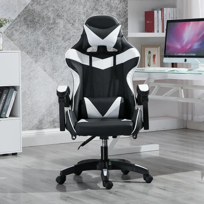 Massage WCG Gaming Chairs High Quality  Computer Chairs Swivel Lifting up Gaming Chair for Internet Cafe White No Footrest