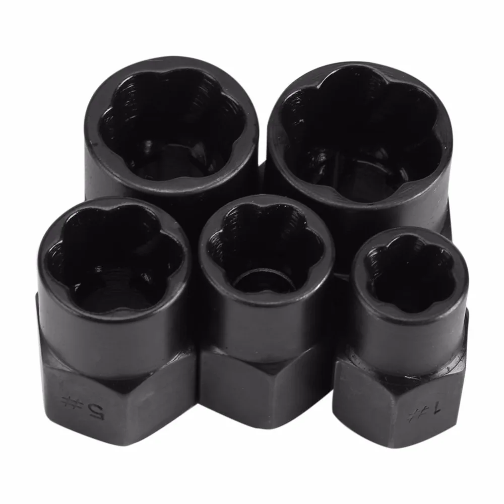 10x Black Short Damaged Bolts Grip Nut Screw Remover Stud Extractor For 9-19mm 
