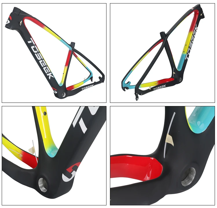 Clearance Toseek MTB Mountain Bike Frame 26 27.5er * 15 17 19 inch Full carbon Suspension T800 high carbon fiber Bicycle Frame parts 9