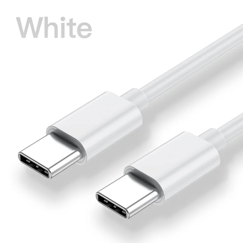 White KUULAA usb type-C-usb type-C кабель для samsung Galaxy S10 S9 60 Вт PD QC 4,0 Быстрая зарядка USB-C кабель для Xiaomi Redmi Note 7 - Цвет: White