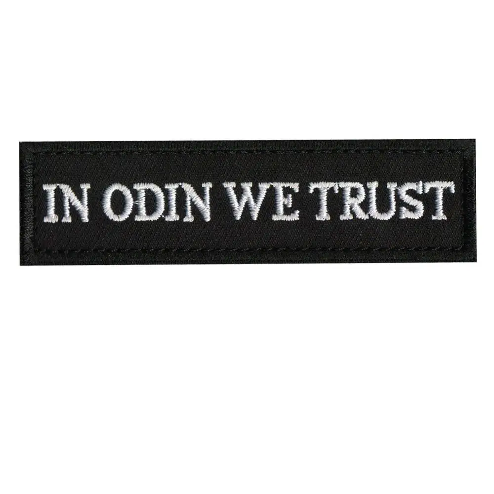 IN ODIN WE TRUST Ворон символ Одина Unicursal Valknut Valhalla тактические Викинги боевой патч Blackbird Sun эмблема военный значок аппликация патч - Цвет: IN ODIN WE TRUST