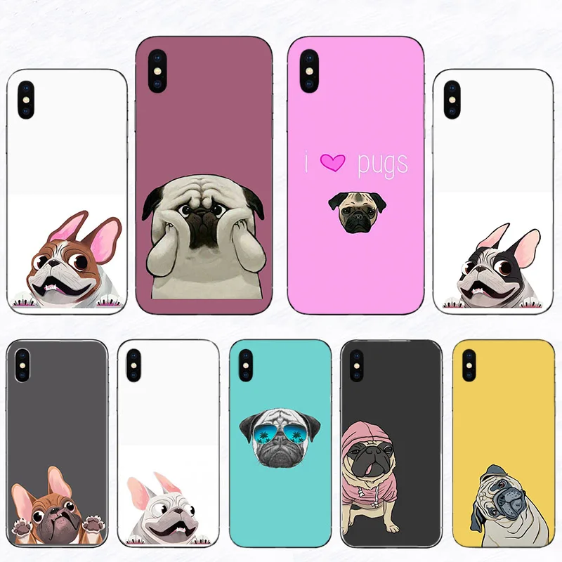 Чехлы для телефонов I love Pugs Fundas iPhone X 7 6S XR XS MAX 8 6 5 5S SE 2020 Plus 11 11pro мягкие чехлы с