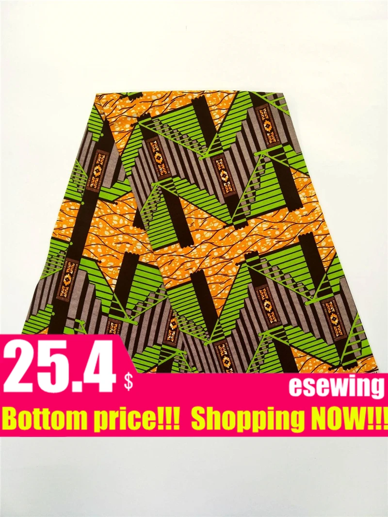 New African real wax print fabric 6 yards Cotton Ankara Nigeria Ghana dutch real wax for patchwork sewing african dresses 12103 - Цвет: 2
