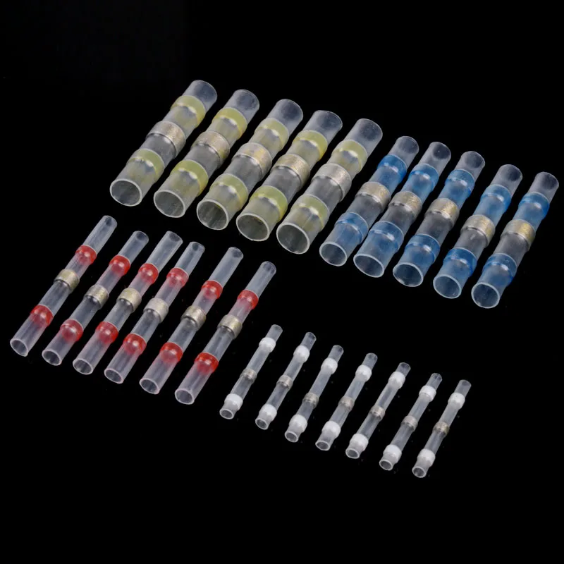 250/75/50/100Pcs Electrical Wire Connectors Insulated Solder Sleeve Tube Heat Shrink Sorder Terminal Waterproof Butt Connectors