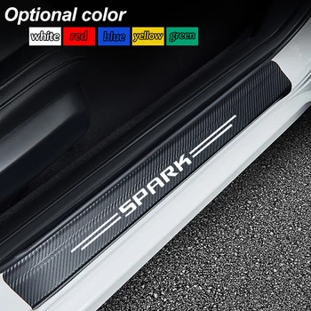 

Car Accessories Door Sill Scuff Plate Guards Carbon Fiber Protector Stickers For Chevrolet Spark Colorado Cruze Trax Car Styling