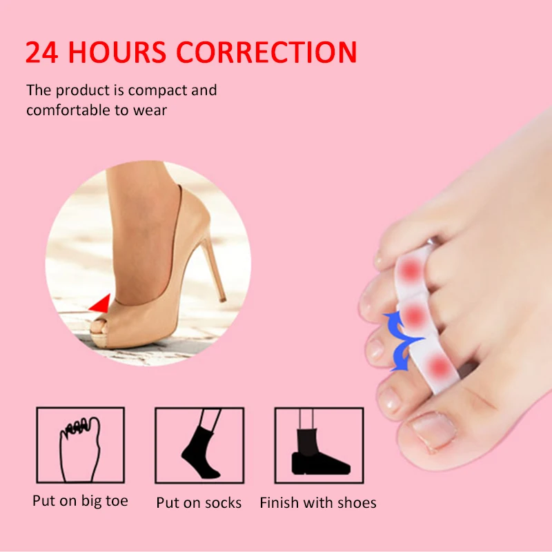 2Pcs Silicone Gel Hammer Toe Straightener Corrector Curled Toes Protector Bunions Relief Hammer Foot Care Tool bunion corrector