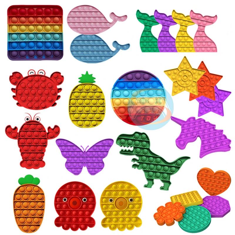 2021 empujar de Fidget juguetes anti estrés adultos niños dinosaurio, unicornio Pop Fidget sensorial juguetes autismo necesidades especiales para aliviar el estrés