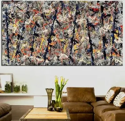 

Jackson Pollock "Blue poles",Large scale art on canvas, For wall decoration Hand painted painting on canvas abstract canvas art