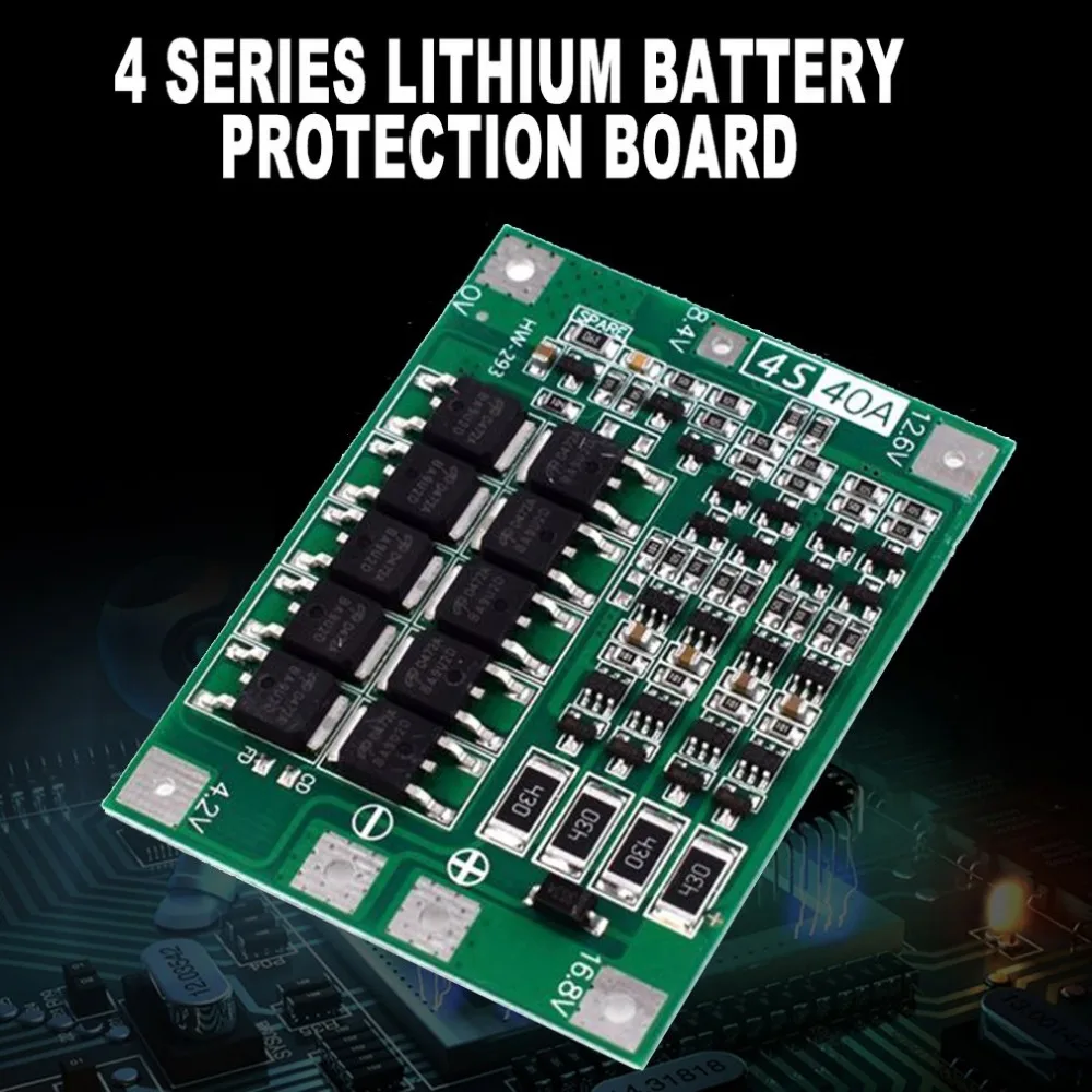 4S литий-ионная литиевая батарея 18650 зарядное устройство PCB BMS Защитная плата Lipo мобильный модуль с сбалансированным стартовым сверлом 40A ток