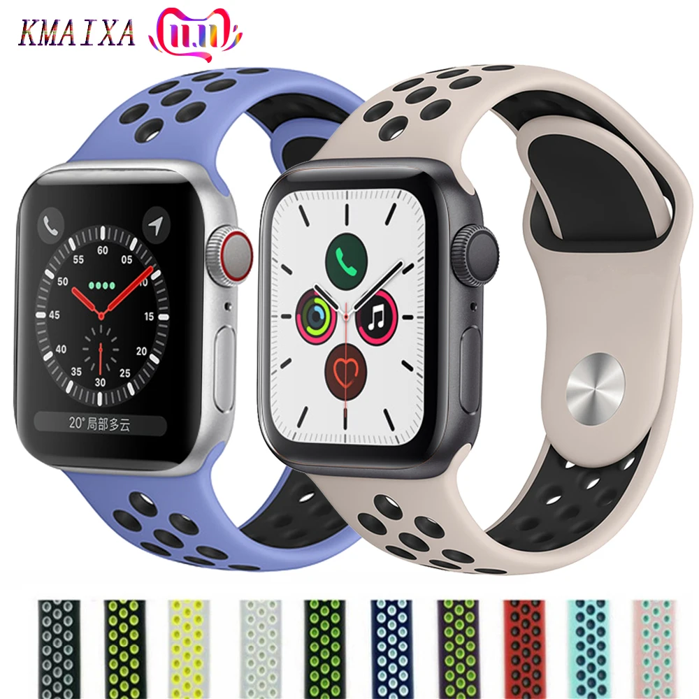 Ремешок для apple watch 5 4 band iwatch series 4 3 2 correa apple watch 42 мм 38 мм 44 мм 40 мм силиконовый браслет pulseira ремешок для часов
