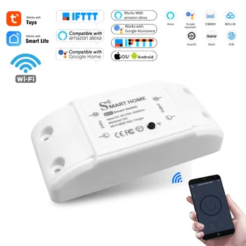 

Smart Home House Wifi Wireless Remote Switch Breaker Domotic LED Light Controller Module Alexa Google Home Smartlife Tuya APP