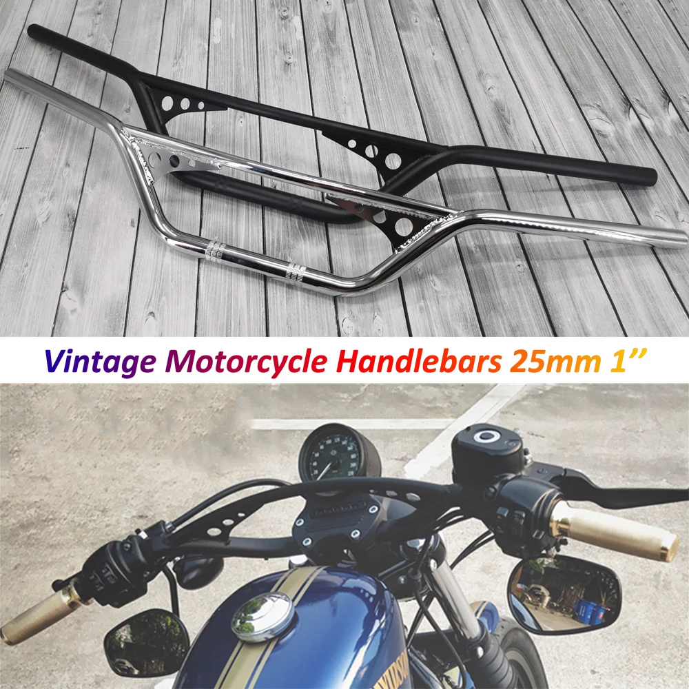 

Motorcycle 25mm Handlebars 1'' Handle Bars Steering Wheel for Cafe Racer Royal Enfield Bobber Chopper Tracker Dyna Softail