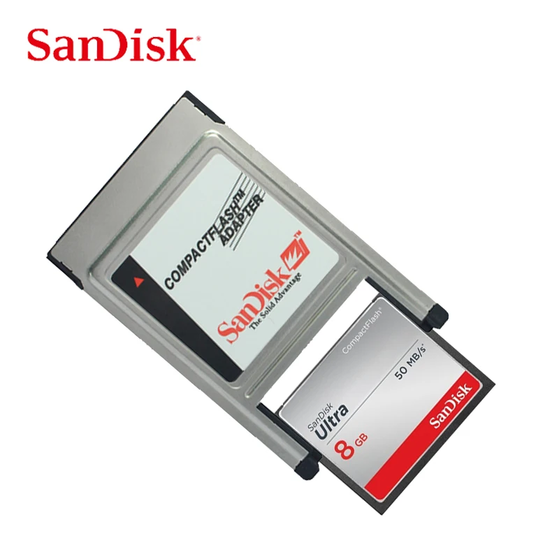 SanDisk карта памяти камеры CF 8G Canon Nikon 60 МБ/с./с 50 м/с 30 м/с высокоскоростная карта CF с адаптером CF для ПК PCMCIA