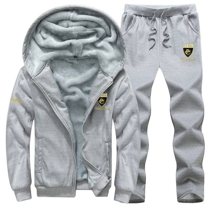 

2018 Winter Fashion & Sports Brushed And Thick Set Fit Soft Elasticity Windproof Warm Hooded Men And Women Set