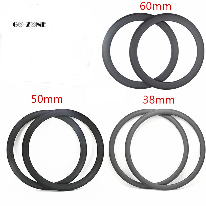 700c carbon rim 38 50 60 mm Tubeless road bike carbon rims 25mm width Basalt Brake Side full carbon fibre bicycle wheelset rim