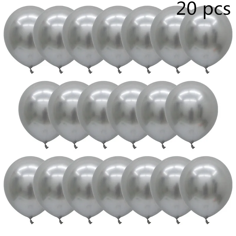 metallic silver /20/50 шт 12 дюймов; декор в виде золотистых металлических ювелирные изделия из жемчуга белого шарики Baby Shower одежда для свадьбы, дня рождения Золотой воздушные шары с конфетти цвета розовое золото, игрушки для детей - Цвет: metallic silver