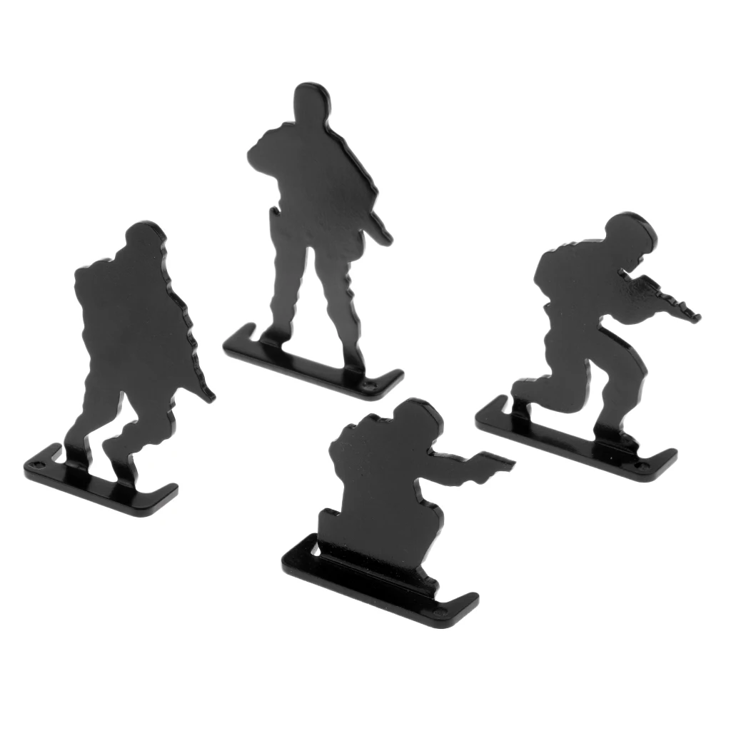 4pcs Metal Shooting Practice Targets Plinking Target Human-like Soldiers
