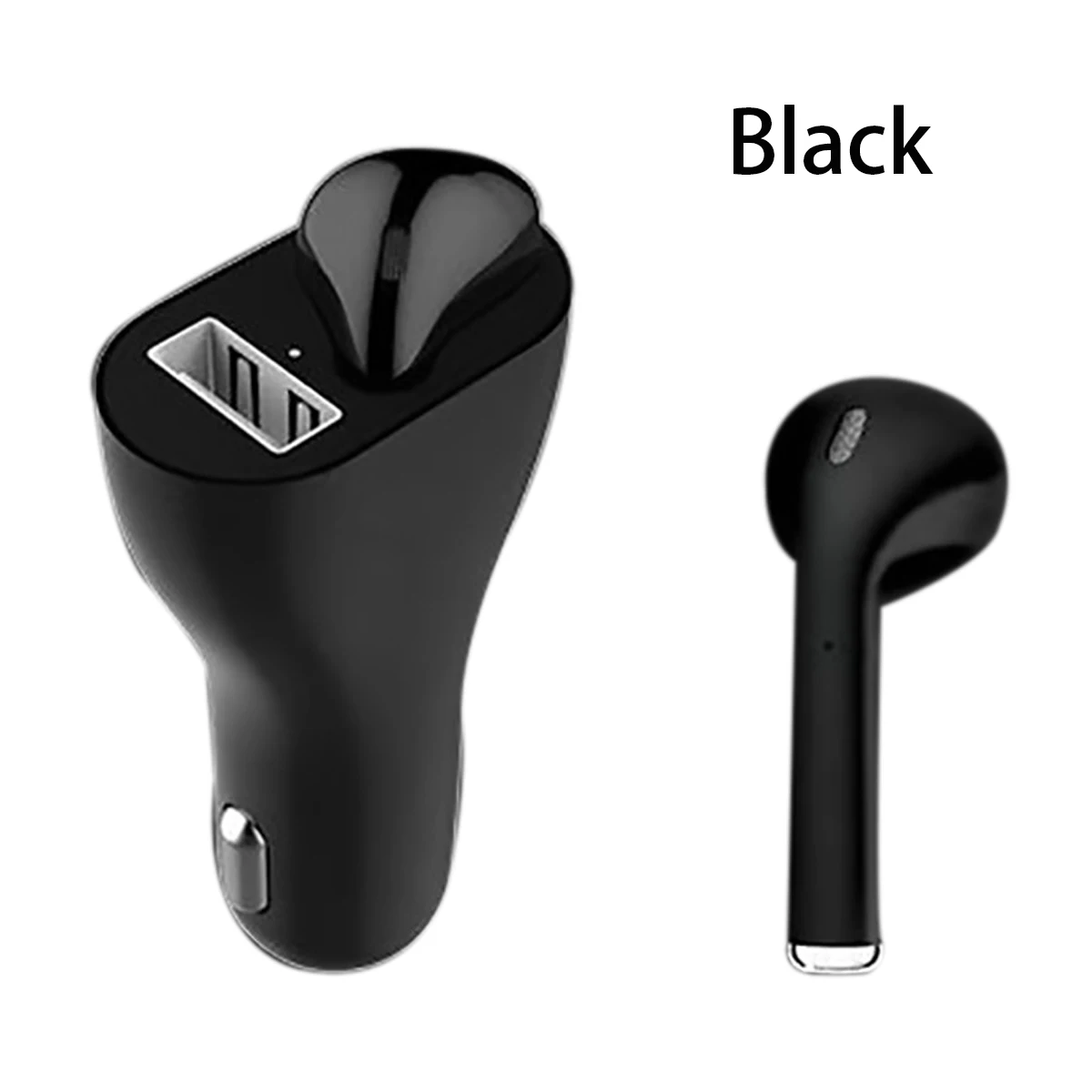 2 в 1 прикуриватель для USB автомобиля Bluetooth зарядное устройство Ремень гарнитура Беспроводные наушники для iphone samsung huawei - Цвет: Черный