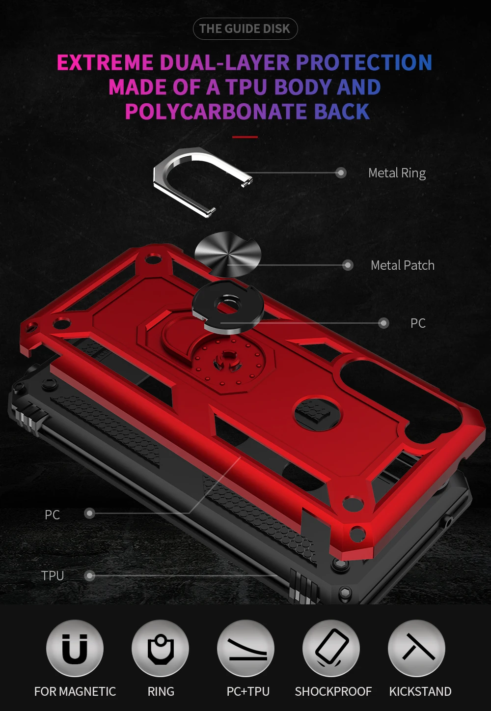 Phone Case For Motorola G G6 G7 P40 One Pro Plus Power Play Fast Stylus Action Vision Macro Zoom Armor With Ring Bracket Cover Phone Case For Motorola G G6 G7 P40 One Pro Plus Power Play Fast Stylus Action Vision Macro Zoom Armor With Ring Bracket Cover