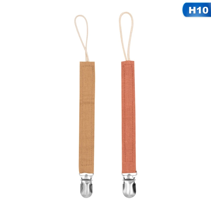 H10 2 шт., Детская соска, зажим, цепь, лента, держатель, соска, соска, зажимы, поводок, ремень, держатель для соски для кормления младенцев - Цвет: H10