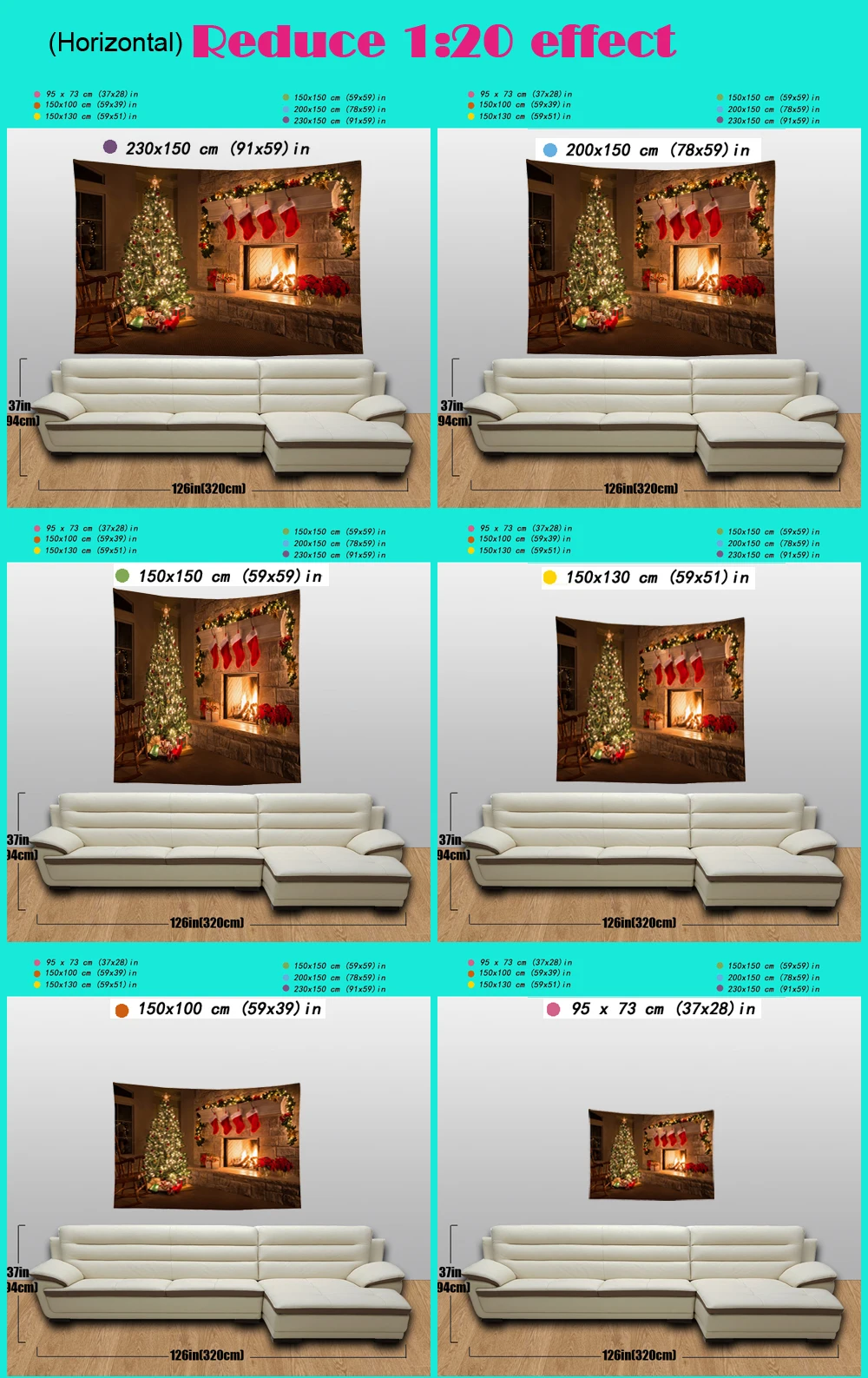 Weihnachten Gobelin Schneeflocken Santa Claus Winter Wand Hängen Tuch Kamin Decke Geschenke Weihnachten Wand Dekorationen für Haus – Detail 1