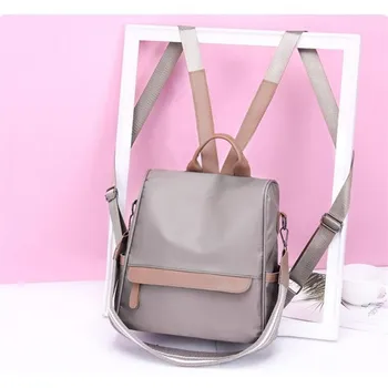 

Women's Waterproof Solid Vintage Backpack Bag Cool Contrast Color Anti-Theft Retro Backpack Leisure Korean Style Rucksack Bags