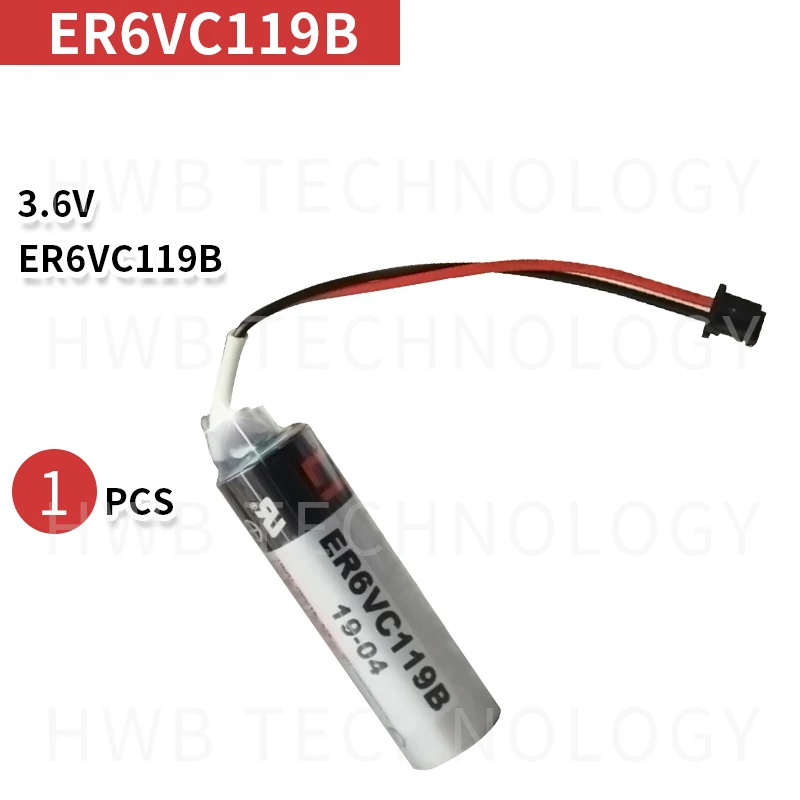 1 шт./лот Новая батарея ER6VC119B ER6V ER14500 PLC/3,6 V 2000mAh литиевая батарея с черным разъем