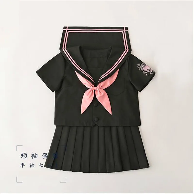 New Japanese Korean Version Jk Suit Woman School Uniform High School Sailor Navy Cosplay Costumes Student Girls Pleated Skirt XL
