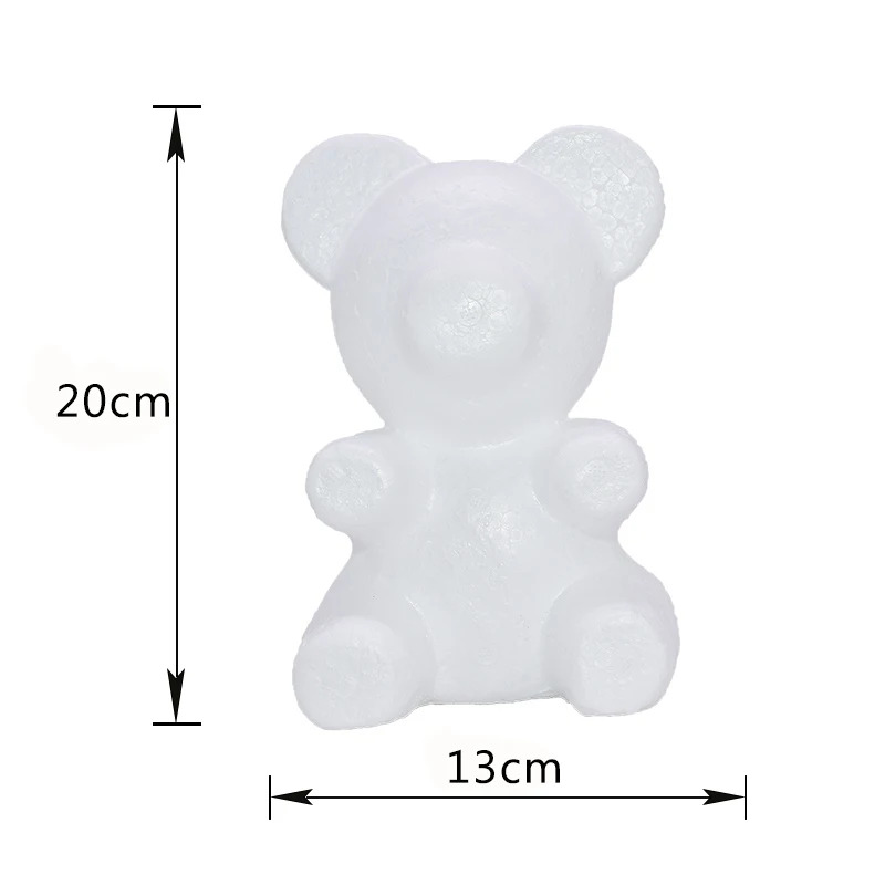 1P 20cm Bear Mold 1 шт., форма для Мишки из пенопласта «Роза», искусственный плюшевый медведь «сделай сам», на День святого Валентина, Рождество, день рождения, свадьбу, подарок, украшение в виде шара в виде сердца - Цвет: 1P 20cm Bear Mold