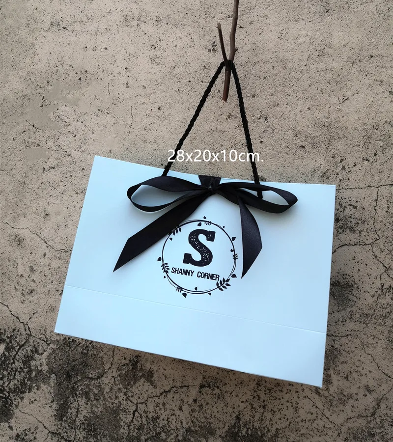 50/100 stücke benutzer definierte Logo Geschenk beutel Boxen, Papier Ware Taschen große Größe Gold Geschenk Tasche für Pyjamas Kleidung Verpackung mit Griff – Detail 12