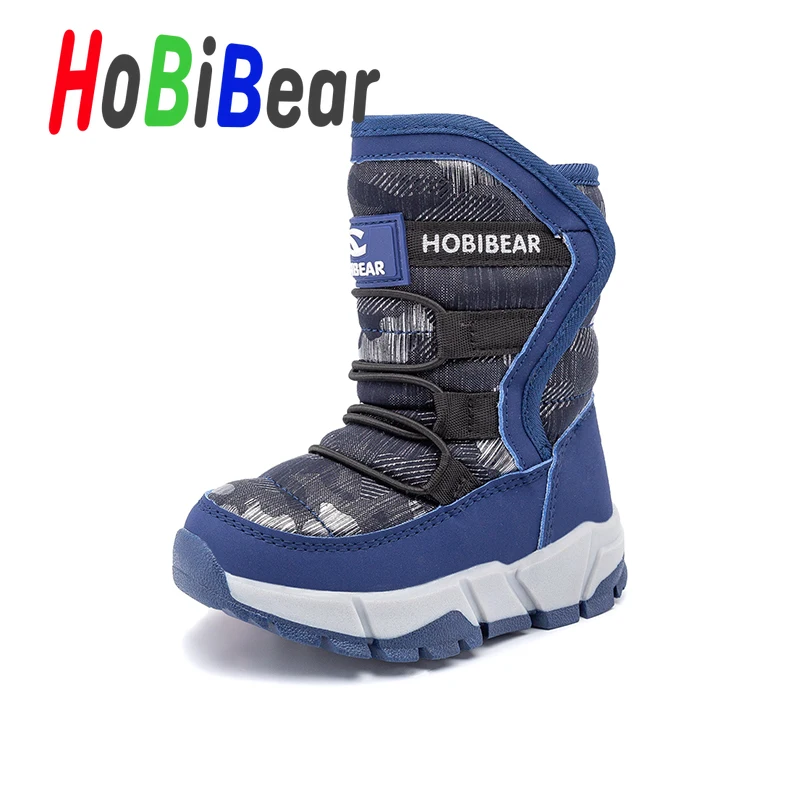 HOBIBEAR/ г. Новые зимние ботинки унисекс для детей, красные детские длинные ботинки для девочек детские уличные зимние ботинки с мехом внутри для мальчиков