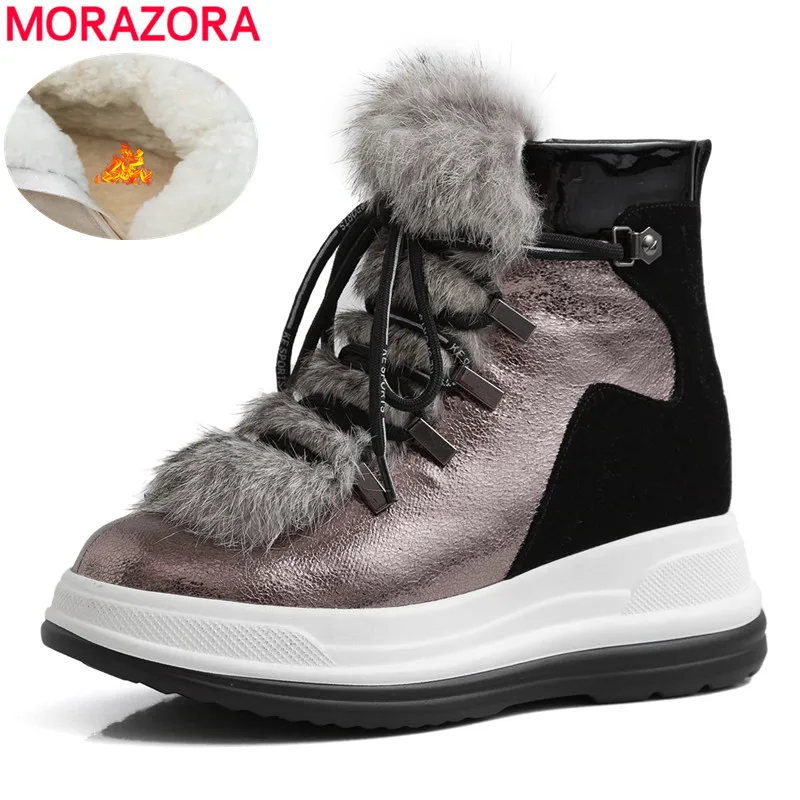 MORAZORA/2020 Большие размеры 33-43 Высококачественные зимние ботинки Модные женские с