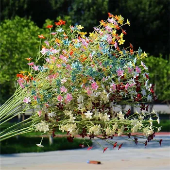 

20Pcs Fake Long Stem Rosemary (2 stems/piece) 24.41" Length Simulation mini Peach Blossom for Home Decorative Artificial Flowers