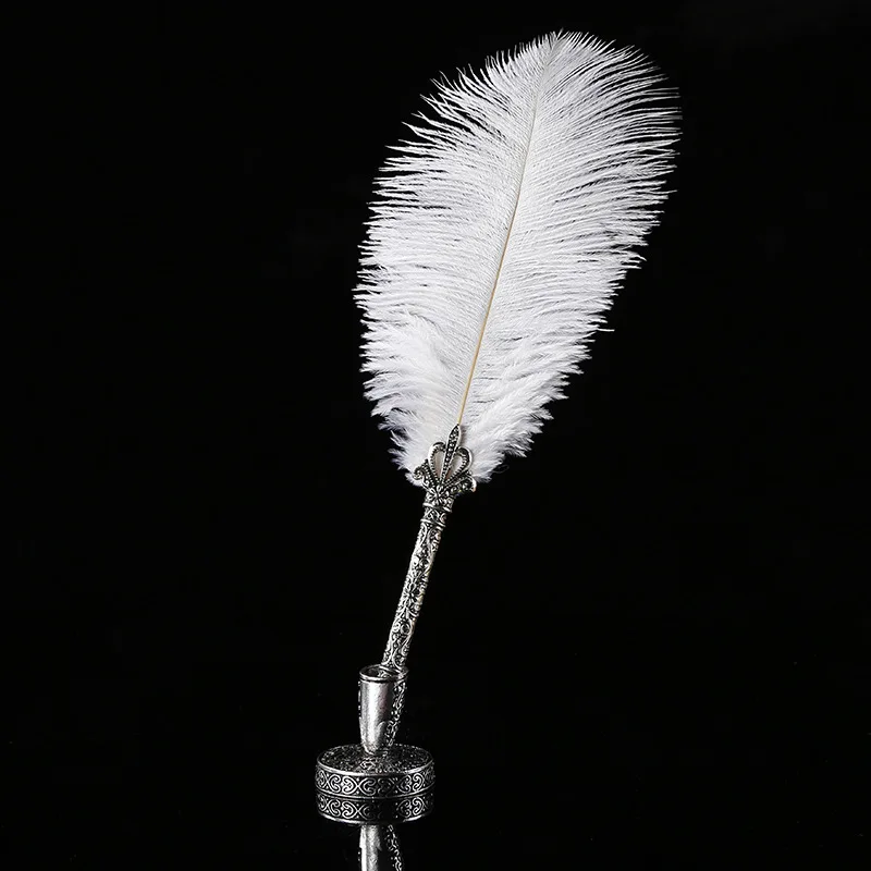 

AP 110 Feather Fountain Pen Calligraphy Pen Quill Oblique Fountain Pen Ink Nature and Alloy for Fancy Font Office Supplies