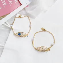 Креативный дизайн глаз красивая металлическая спиральная цепочка Ювелирные изделия милая девушка жемчуг звезда браслет acero inoxidable joyeria mujer HWASY