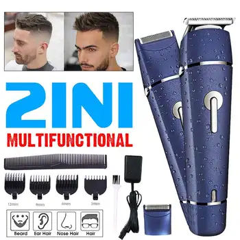 

110-240V 2 in 1 Multifunctional Rechargeable Electric Hair Clipper Beard Shaver Hair Trimmer Razor Body Wash Men Shaving Machine