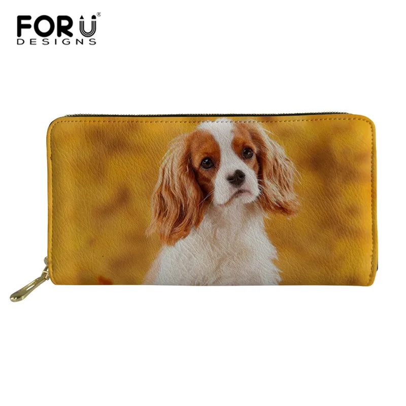 FORUDESIGNS/женские клатчи, кошельки для монет, карманный кошелек, держатель для карт, кавалер, король, Шарль, спаниель, собака, Женский Длинный кошелек - Цвет: L5456Z21