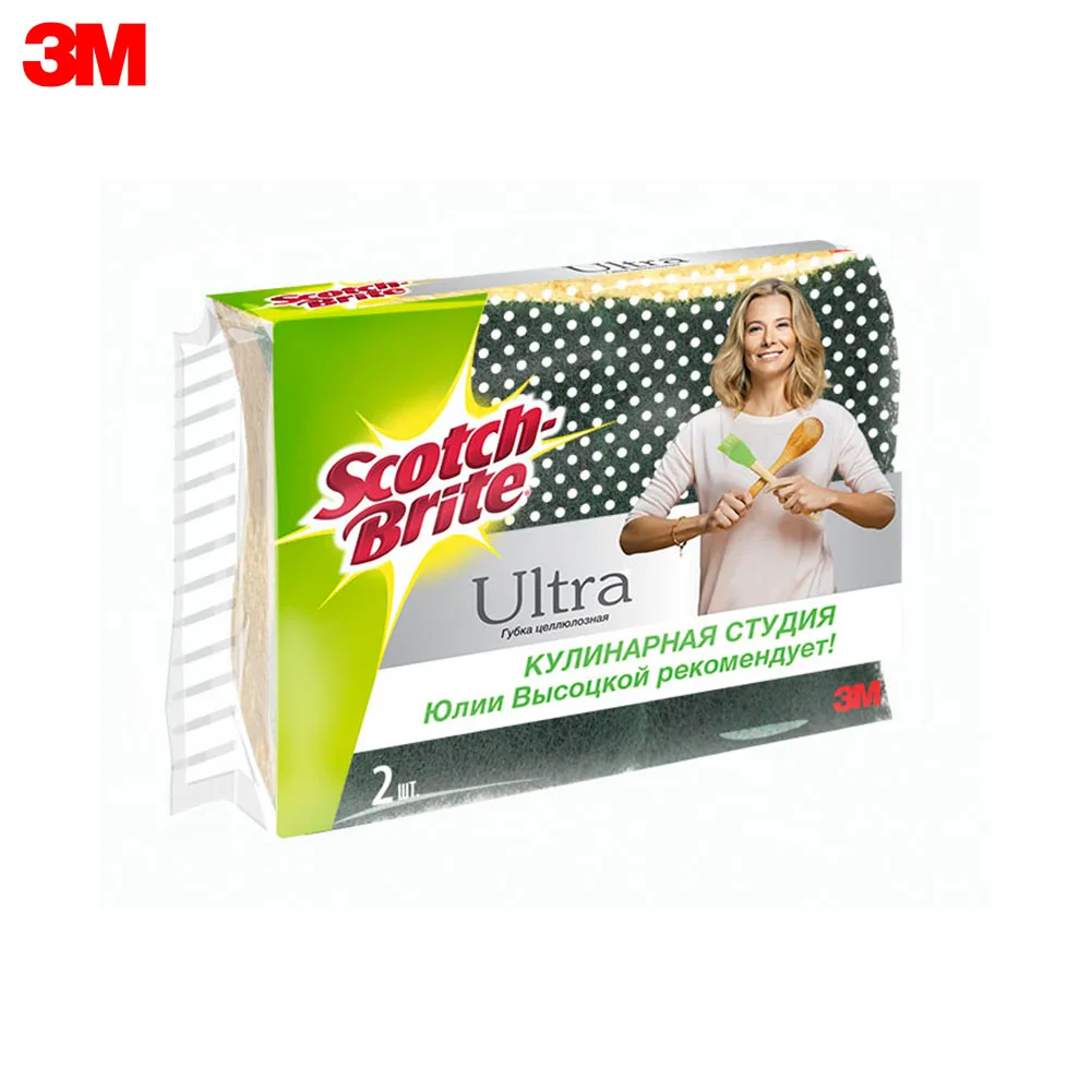 3M Губка Scotch-Brite Ultra Интенсив, целлюлозная, 2 шт./уп., HD-C-2-K