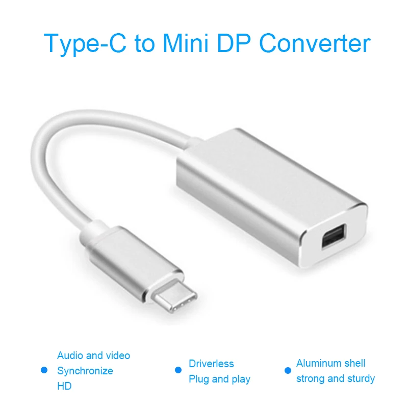 Адаптер типа C к Mini DP USBC порт дисплея USB 3 1 мини порту алюминиевый кабель