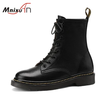 

Handmade white shoes women black martin boots ladies ankle boots 2020 autumn new platform lace up punk Motorcycle boots size 43
