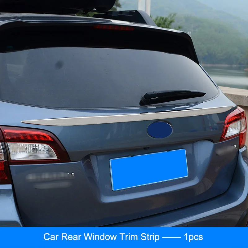 Rear Window Trim QHCP ABS Задняя Крышка багажника автомобиля задняя дверь багажника хромированная отделка хвостового номерного знака для Subaru Outback - Название цвета: Rear Window Trim