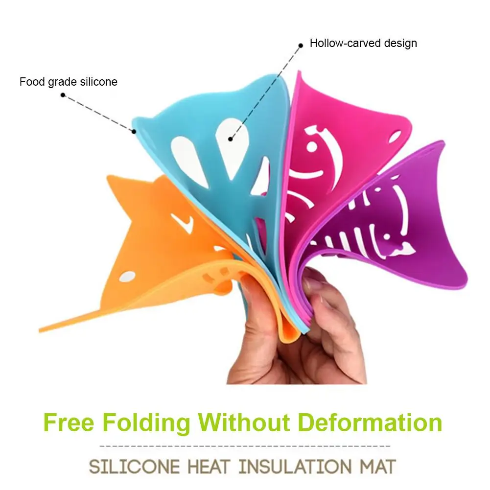 1Pc Silicone Cup Mat Colorful Jelly Cat Shape And Fish Pattern Coaster Creative Non-slip Insulation Pad Coaster Kitchen Gadget