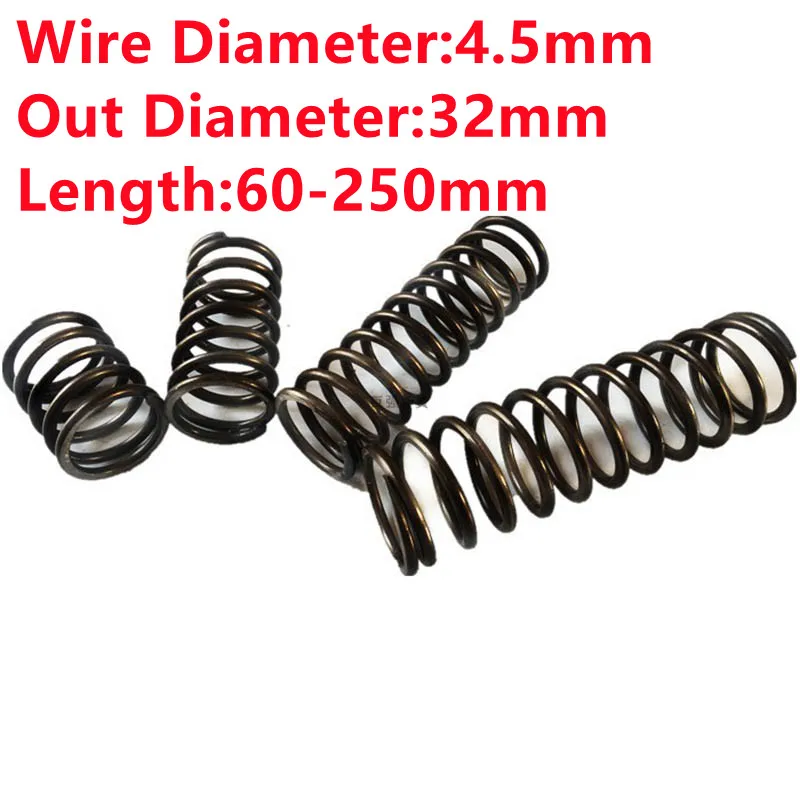 

Manufacturer Big Pressure Spring Compression Spring,4.5mm Wire Dia*32mm Out Diameter*60/70/80/90/100/120/150/200/250mm length
