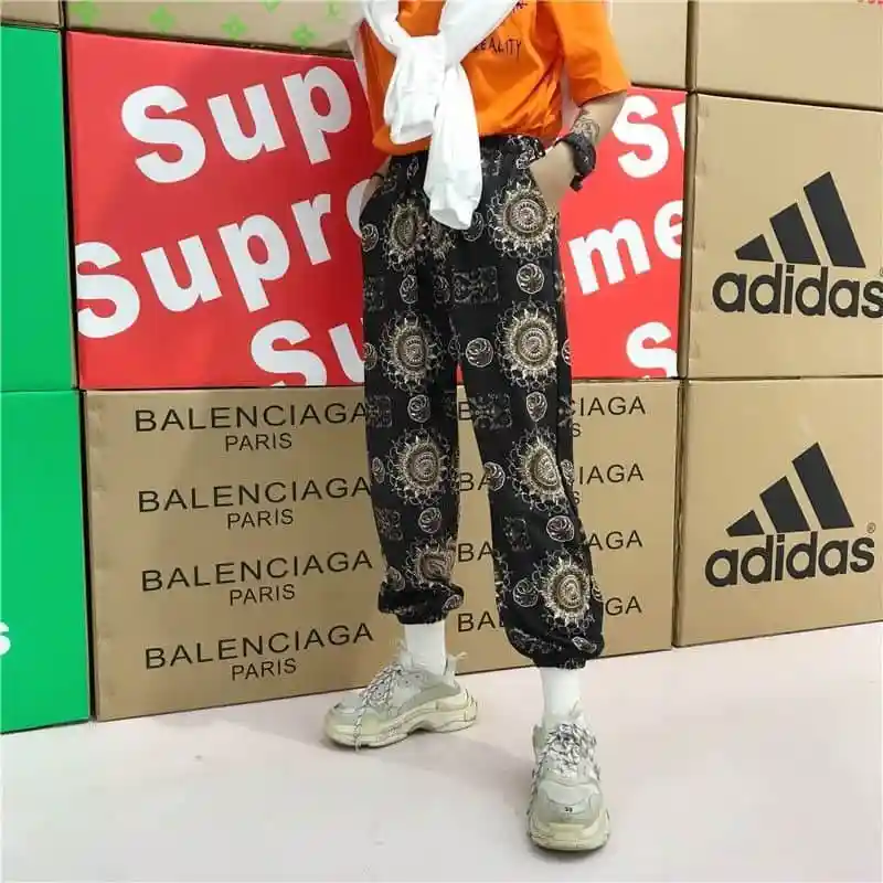 NiceMix женская одежда винтажный принт ulzzang harajuku шаровары женские свободные BF повседневные новые осенние хипстерские Корейская уличная одежда